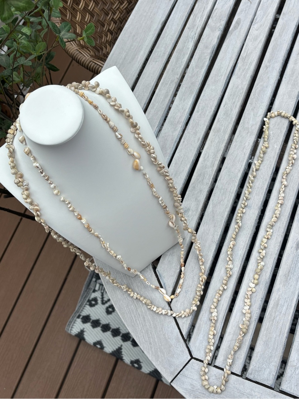 Set of 3 Cream Freshwater Pearl Beaded Necklaces
